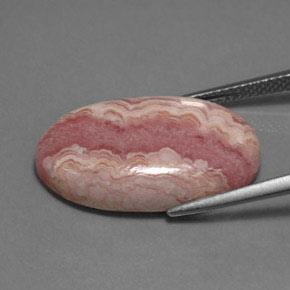 Rodocrosita rosa natural de 17,68 ct, corte óvalo, opaco