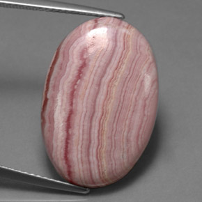 Rodocrosita rosa natural de 16,47 ct, corte óvalo, opaco