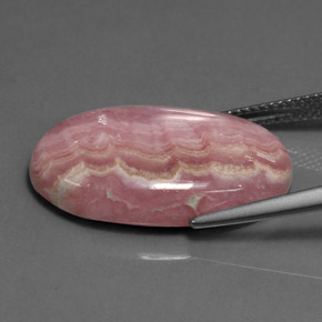 Rodocrosita rosa natural de 18,74 ct, corte óvalo, opaco