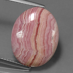 Rodocrosita multicolor natural de 9,95 ct, corte óvalo, opaco