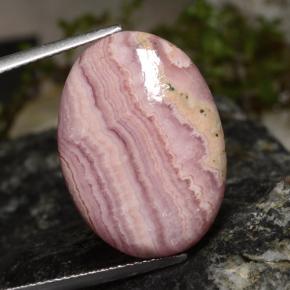 Rodocrosita multicolor natural de 20,56 ct, corte óvalo, opaco