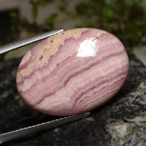 Rodocrosita multicolor natural de 20,56 ct, corte óvalo, opaco