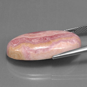 Rodocrosita Multicolor natural de 25.79 ct, Corte Óvalo, Opaco