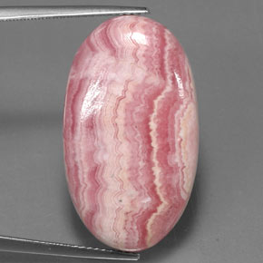 Rodocrosita multicolor natural de 29,88 ct, corte óvalo, opaco