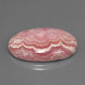 Rodocrosita multicolor natural de 22,52 ct, corte óvalo, opaco