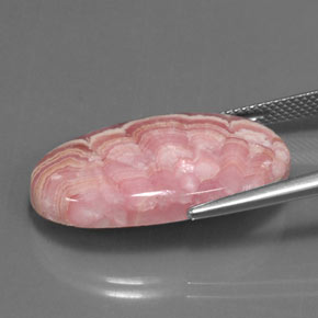 Rodocrosita multicolor natural de 22,52 ct, corte óvalo, opaco