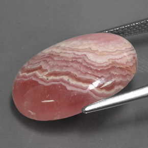 Rodocrosita multicolor natural de 14,12 ct, corte óvalo, opaco