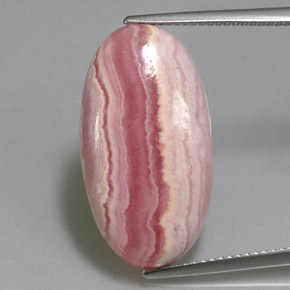 Rodocrosita rosa natural de 18,47 ct, corte óvalo, opaco