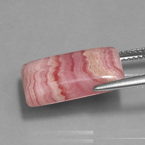 Rodocrosita Multirosado natural de 11.95 ct, Corte Baguette, Opaco