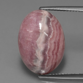Rodocrosita multicolor natural de 15,61 ct, corte óvalo, opaco