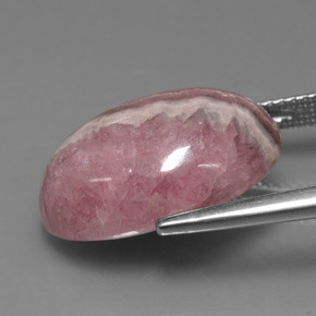 Rodocrosita multicolor natural de 15,61 ct, corte óvalo, opaco