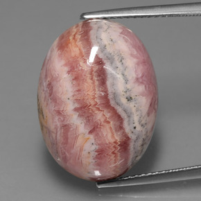 Rodocrosita multicolor natural de 23,35 ct, corte óvalo, opaco