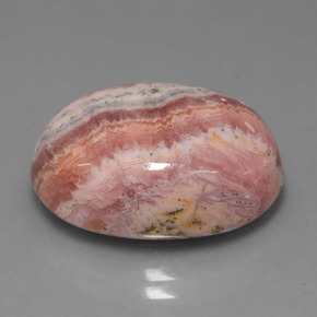 Rodocrosita multicolor natural de 23,35 ct, corte óvalo, opaco