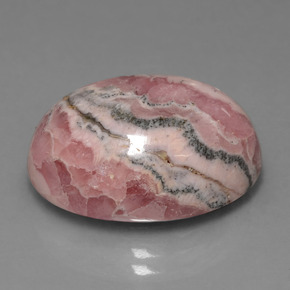 Rodocrosita multicolor natural de 25,03 ct, corte óvalo, opaco