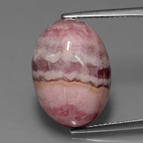 Rodocrosita multicolor natural de 16,68 ct, corte óvalo, opaco