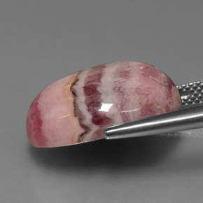 Rodocrosita multicolor natural de 16,68 ct, corte óvalo, opaco