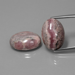 Gemas de rodocrosita multicolor natural de  ct, corte óvalo, opaco