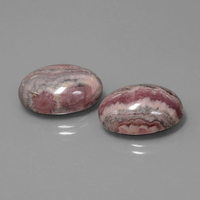 Gemas de rodocrosita multicolor natural de  ct, corte óvalo, opaco