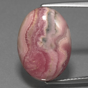 Rodocrosita multicolor natural de 12,51 ct, corte óvalo, opaco