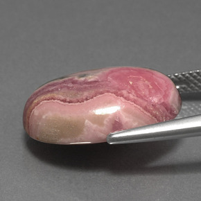Rodocrosita multicolor natural de 12,51 ct, corte óvalo, opaco