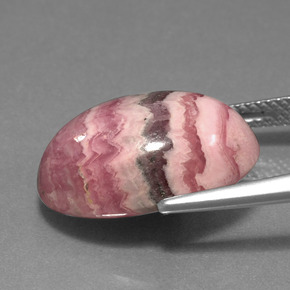 Rodocrosita multicolor natural de 14,59 ct, corte óvalo, opaco
