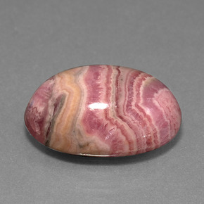 Rodocrosita multicolor natural de 14,81 ct, corte óvalo, opaco