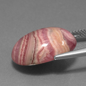 Rodocrosita multicolor natural de 14,81 ct, corte óvalo, opaco