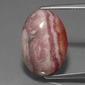 Rodocrosita multicolor natural de 14,97 ct, corte óvalo, opaco