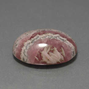 Rodocrosita multicolor natural de 13,76 ct, corte óvalo, opaco