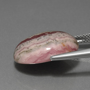 Rodocrosita multicolor natural de 13,76 ct, corte óvalo, opaco