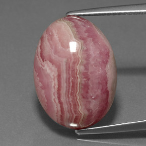 Rodocrosita multicolor natural de 14,96 ct, corte óvalo, opaco