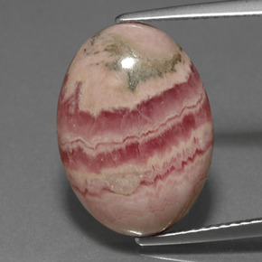 Rodocrosita multicolor natural de 12,73 ct, corte óvalo, opaco