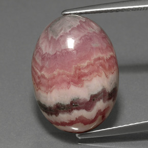 Rodocrosita multicolor natural de 15,70 ct, corte óvalo, opaco