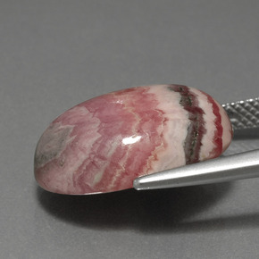 Rodocrosita multicolor natural de 15,70 ct, corte óvalo, opaco