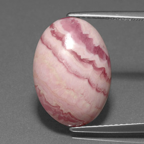 Rodocrosita multicolor natural de 11,83 ct, corte óvalo, opaco