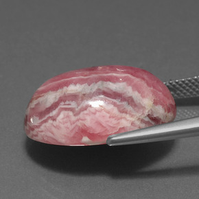 Rodocrosita multicolor natural de 23,84 ct, corte óvalo, opaco