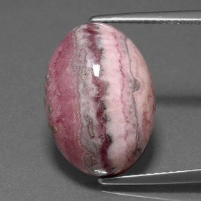 Rodocrosita multicolor natural de 14,82 ct, corte óvalo, opaco