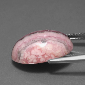 Rodocrosita multicolor natural de 14,82 ct, corte óvalo, opaco