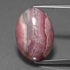 Rodocrosita multicolor natural de 14,24 ct, corte óvalo, opaco