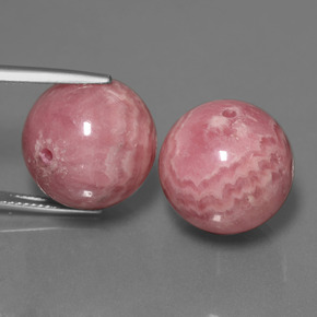 Gemas de rodocrosita multicolor natural de 74,67 ct, esfera / bola, opaco