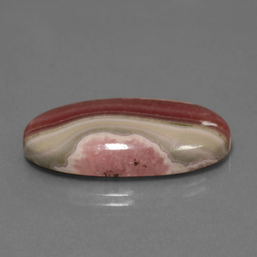 Rodocrosita multicolor natural de 30,73 ct, corte óvalo, opaco