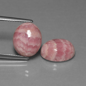 Gemas de rodocrosita multicolor natural de  ct, corte óvalo, opaco