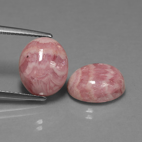 Gemas de rodocrosita multicolor natural de 12,38 ct, corte óvalo, opaco