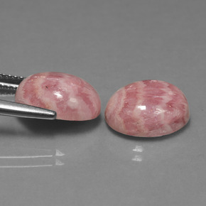 Gemas de rodocrosita multicolor natural de 12,38 ct, corte óvalo, opaco