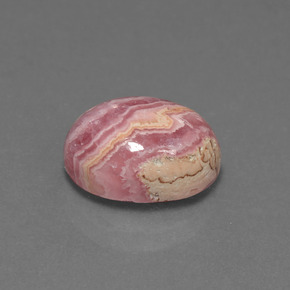 Rodocrosita multicolor natural de 6,42 ct, corte óvalo, opaco