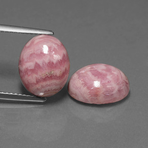 Gemas de rodocrosita multicolor natural de  ct, corte óvalo, opaco