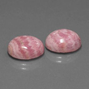 Gemas de rodocrosita multicolor natural de  ct, corte óvalo, opaco