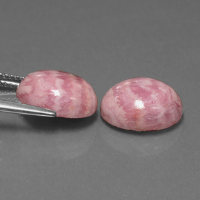 Gemas de rodocrosita multicolor natural de  ct, corte óvalo, opaco