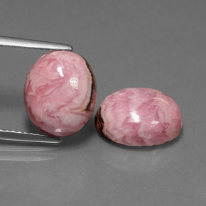 Gemas de rodocrosita multicolor natural de 12,47 ct, corte óvalo, opaco