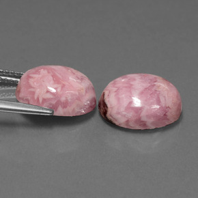 Gemas de rodocrosita multicolor natural de 12,47 ct, corte óvalo, opaco